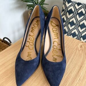 Sam Edelman Dark Blue Suede Heels